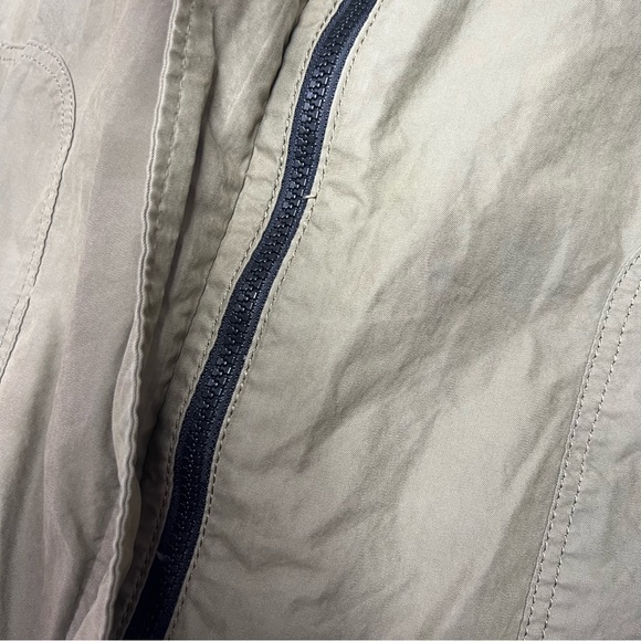 Danier coat jacket military cargo style olive army green with black leather - Picture 7 of 11